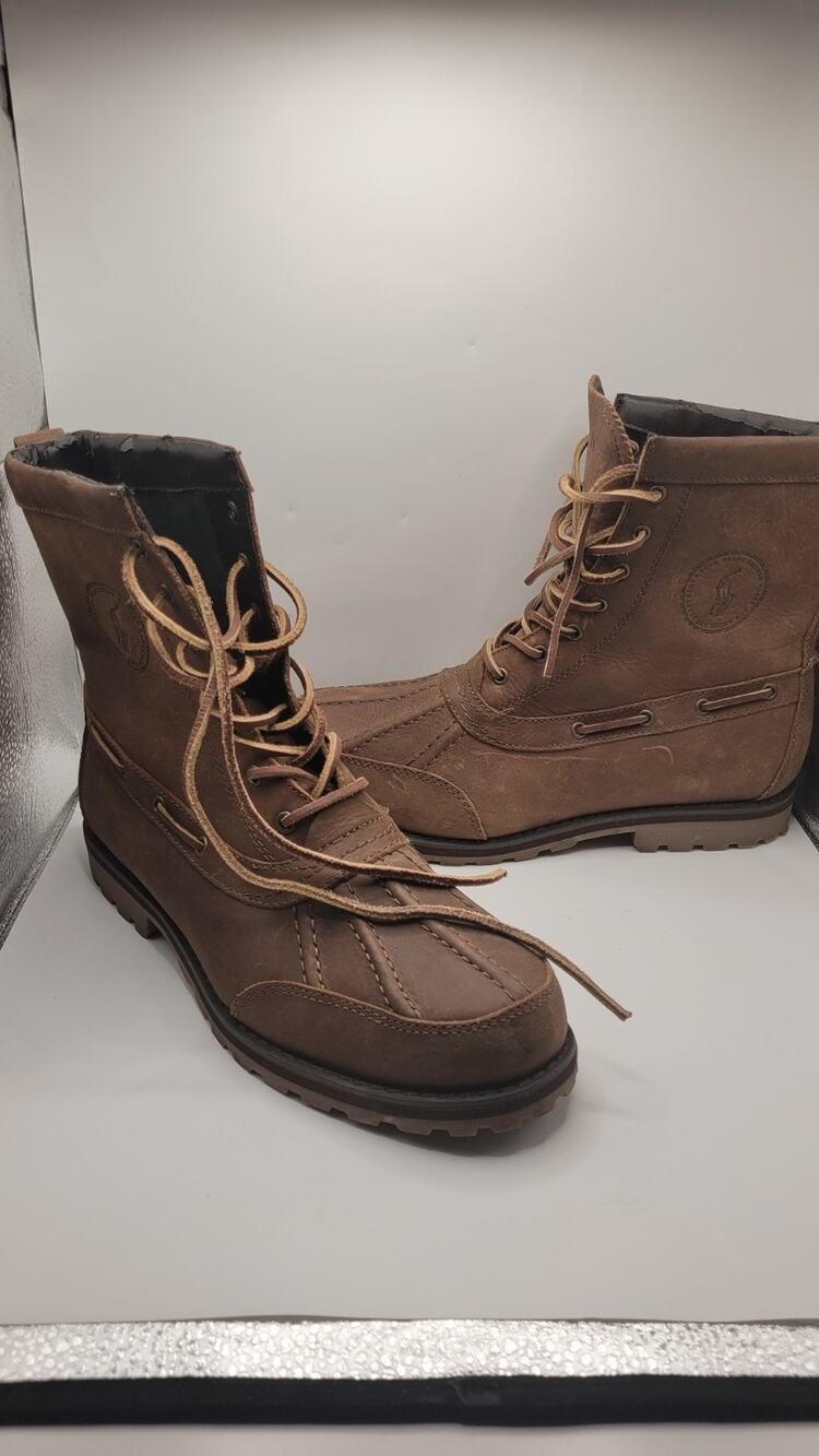 Polo Ralph Lauren Whitsand Men’s 9D Brown Leather Duck Boots Lace Up